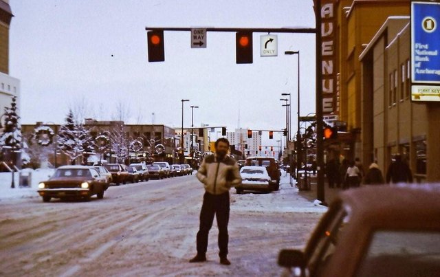 1986r. Adam Konieczny na ulicy w Anchorage,Alaska,USA
