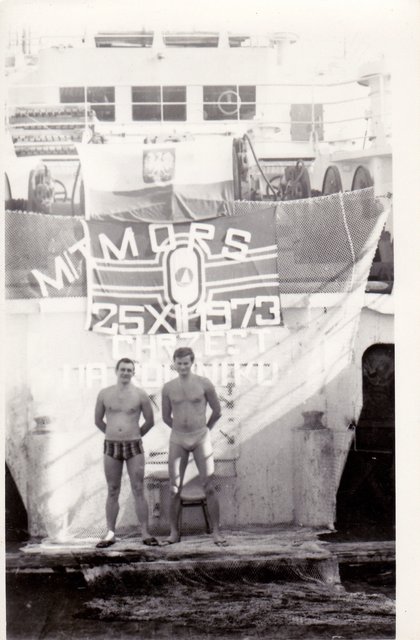 M.T Mors, 1973, chrzest równikowy, ja i Tadek Poźniak