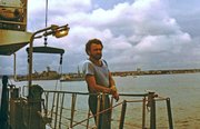 1986r. Adam Konieczny w trakcie przechodzenia przez Panamę na m/t BOGAR